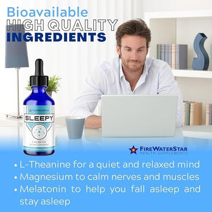 FWS Sleepy – Flüssiges Melatonin mit Magnesium & L-Theanin – Natürliche Schlafhilfe für Erwachsene, Jugendliche & Kinder