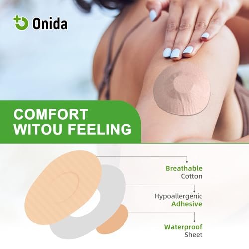 Onida Dexcom G7 Klebepflaster 20 Stück, wasserdichte Overpatches für G7 & Stelo Flexibler CGM-Kleber, vorgeschnittene medizinische Klebepflaster, kontinuierlicher Glukosemonitor-Sensorabdeckung