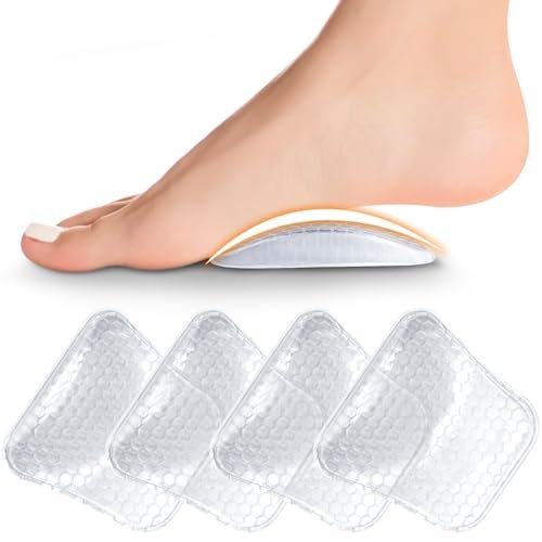 ZAIWOO Fußgewölbe-Stützeinlagen für Frauen bei Plattfüßen, Gel-Gewölbeeinlagen zur Linderung von Plantarfasziitis, rutschfeste Fußgewölbepolster, zwei Optionen mit unterschiedlichen Höhen