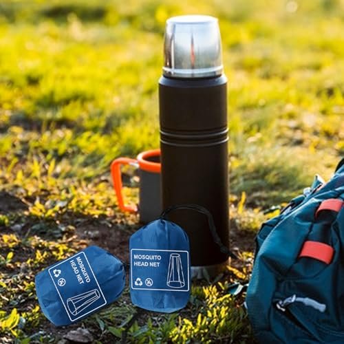 Mückenschutz-Kopfnetz für Insekten, 2er-Pack, Premium Insektenschutz für den Kopf, Fliegen- & Mückenschutz | Extra groß & lang, feinste Maschen für Camping, Wandern, Angeln, Gartenarbeit, passt auf alle Hüte für Damen & Herren