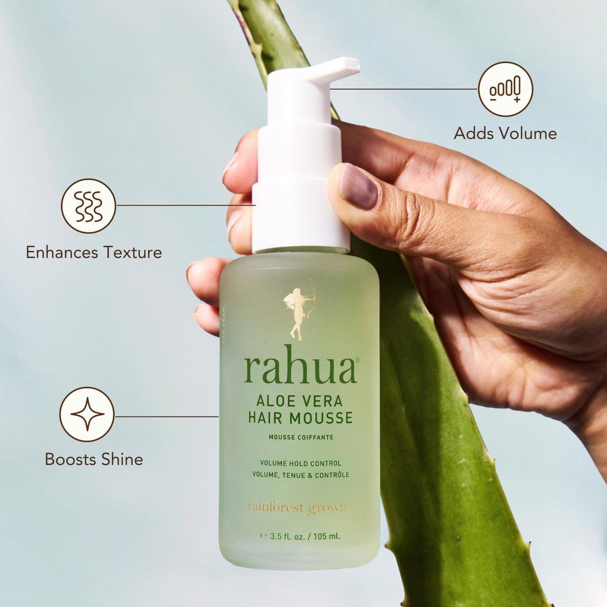 Rahua Organic Aloe Hair Mousse – Pflanzliche Formel für Volumen, Glanz und leichten Halt – 10,4 Unzen