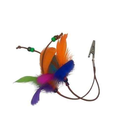 Feder Haarclip, mehrfarbige Federn, Lederband, handgefertigte Haarspange
