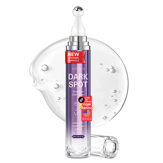 HANYWIL Dunkle-Flecken-Entferner für Gesicht und Körper, Dunkle-Flecken-Korrektur-Serum, Altersflecken-, Sonnenflecken-, Sommersprossen- und Braunflecken-Entferner, Melasma-Behandlung für das Gesicht, Hautpflegeserum mit Roller