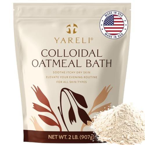 YARELI Kolloidales Hafermehl Badepulver, 2lb (907g) – Beruhigende Badezusatz für trockene Haut, Erwachsene, Babys und Kinder