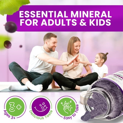 Eisen Gummibärchen mit Vitamin C für Erwachsene & Kinder – Kaubare Eisenpräparate gegen Eisenmangelanämie, Unterstützung roter Blutkörperchen, Energie, Immunfunktion, Gehirngesundheit, maximale Absorption, Traubengeschmack, vegan