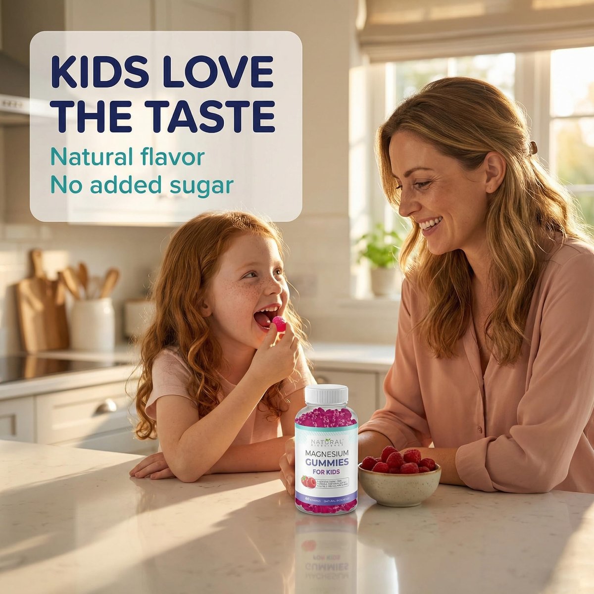 Zuckerfreie Magnesium Gummis für Kinder – Beruhigung & Schlafunterstützung, kaubares Magnesium, Anti-Stress, Knochengesundheit, Muskelentspannung, 30 vegane, nicht-GVO, glutenfreie Gummis