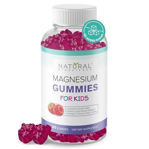 Zuckerfreie Magnesium Gummis für Kinder – Beruhigung & Schlafunterstützung, kaubares Magnesium, Anti-Stress, Knochengesundheit, Muskelentspannung, 30 vegane, nicht-GVO, glutenfreie Gummis