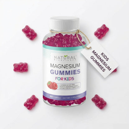 Zuckerfreie Magnesium Gummis für Kinder – Beruhigung & Schlafunterstützung, kaubares Magnesium, Anti-Stress, Knochengesundheit, Muskelentspannung, 30 vegane, nicht-GVO, glutenfreie Gummis