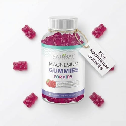 Zuckerfreie Magnesium Gummis für Kinder – Beruhigung & Schlafunterstützung, kaubares Magnesium, Anti-Stress, Knochengesundheit, Muskelentspannung, 30 vegane, nicht-GVO, glutenfreie Gummis