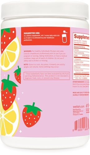Wellah L-Glutamin Erdbeer-Limonade Geschmack (50 Portionen) - 5 g L-Glutamin pro Portion, mit Stevia gesüßt