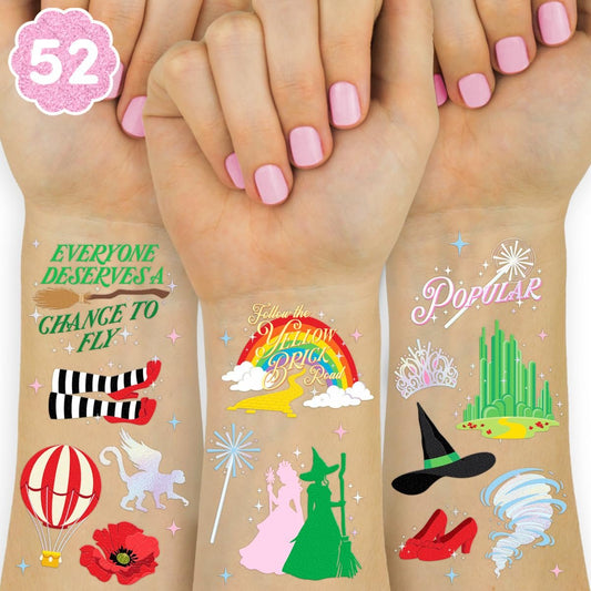 xo, Fetti Hexen-Tattoos zum Aufkleben – 52 schillernde Folien-Tattoos für Kindergeburtstag, Hexenparty, Zubehör für kleine Zauberer, kreative DIY-Aktivität