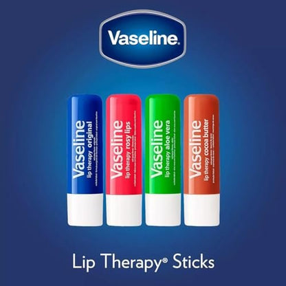 Vaseline Handcreme 2er-Pack – Hydra Replenish Creme mit Hyaluronsäure, Niacinamid & Kakaobutter für weiche Hände + Kakaobutter Lip Therapy Tube mit Vaseline