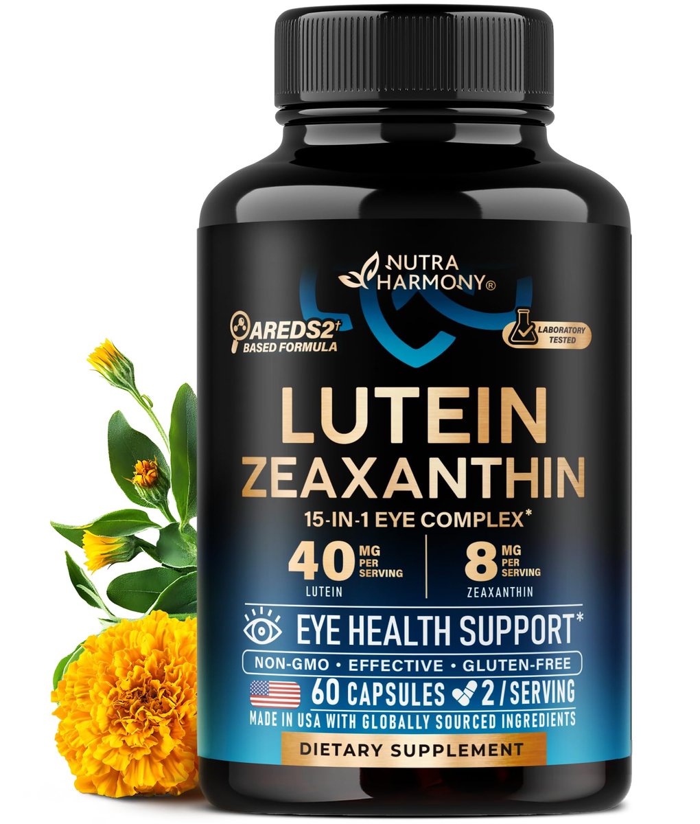 Augenvitamine mit Lutein & Zeaxanthin – AREDS2-basiertes Nahrungsergänzungsmittel für Senioren & Erwachsene – Unterstützt die Augengesundheit & Sehkraft – mit Safran, Zink, Vitaminen, Kupfer, Super Greens – Laborgeprüft – 60 Kapseln