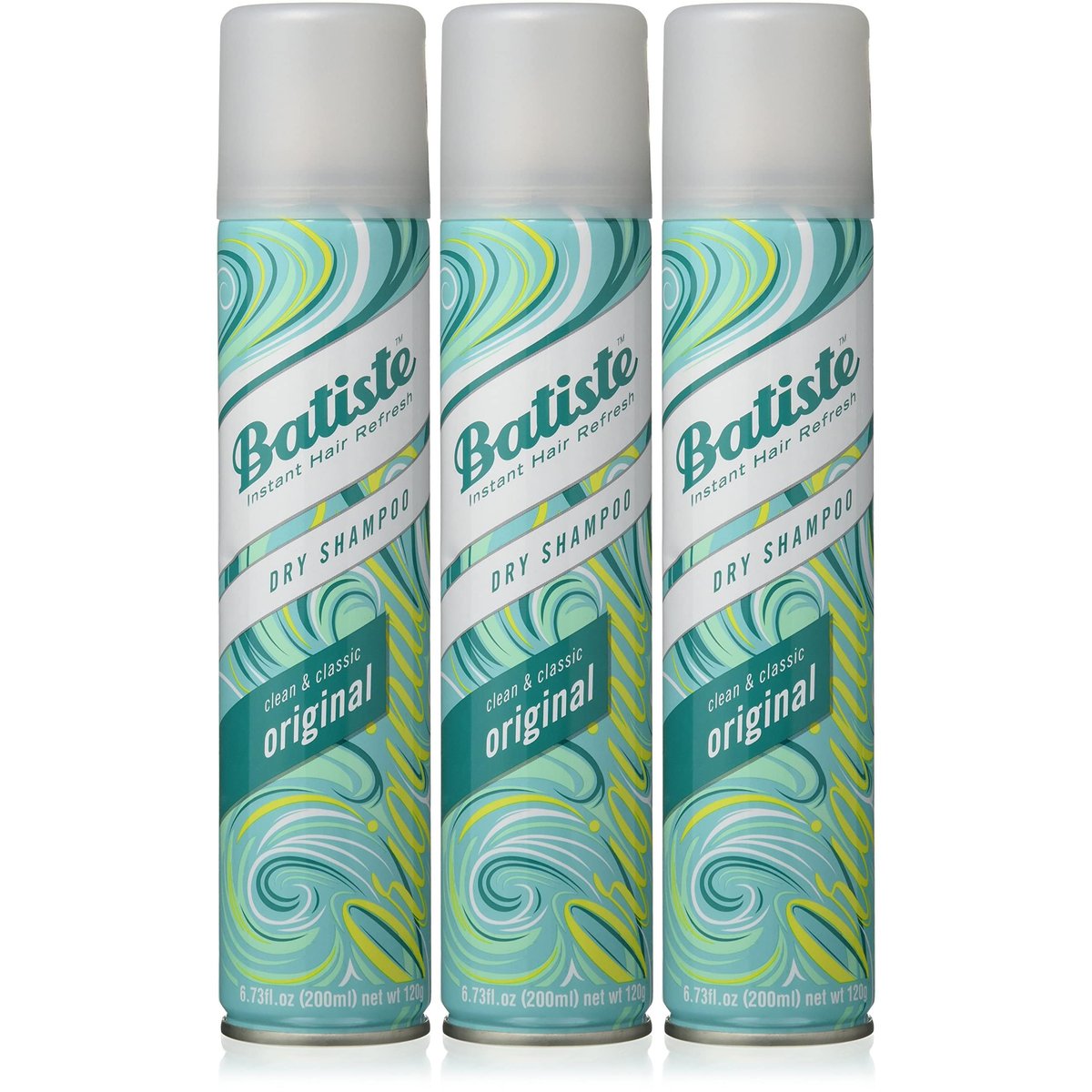 Batiste Trockenshampoo Original Duft – 3er-Pack à 200 ml – Erfrischt das Haar und absorbiert Öl zwischen den Haarwäschen – Wasserloses Shampoo für mehr Volumen und Griffigkeit