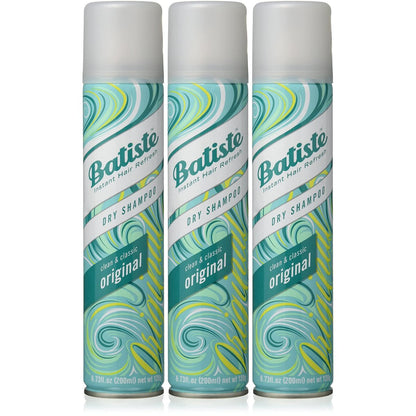 Batiste Trockenshampoo Original Duft – 3er-Pack à 200 ml – Erfrischt das Haar und absorbiert Öl zwischen den Haarwäschen – Wasserloses Shampoo für mehr Volumen und Griffigkeit