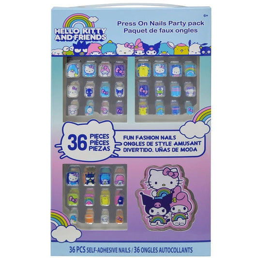 Hello Kitty and Friends 36er Press-On Nagel Party Pack – Multicolor, Large