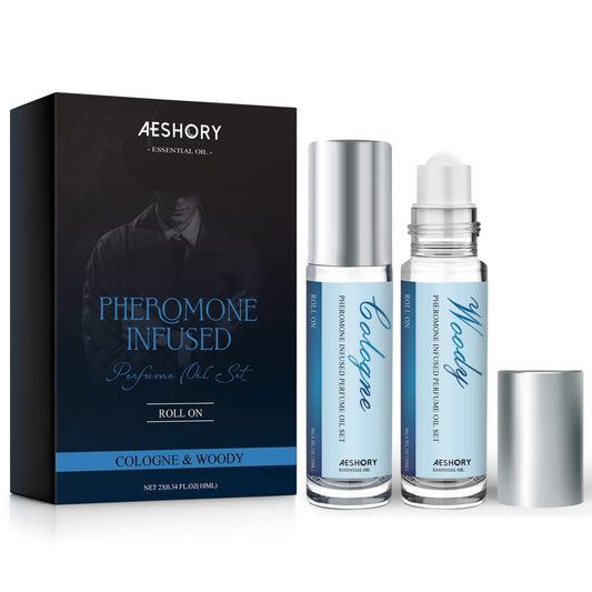 Aeshory Pheromon Parfüm für Männer – 2er-Pack Roll-On Pheromon Kölnisch Wasser, Lang anhaltender Duft, Pheromon-infundiertes ätherisches Öl Parfüm für Männer