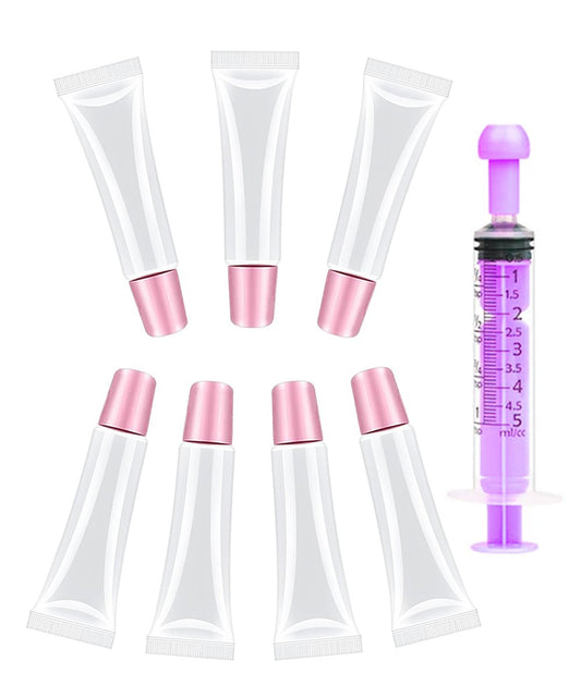 Guokoo 7er Set Lip Gloss Tubes – 10 ml Nachfüllbare Quetschtuben für Lippenbalsam & Reisekosmetik