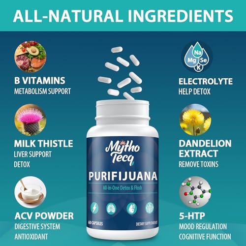 MythoTecq 90.000 MG Detox & Cleanse – Körperentgiftung für Männer & Frauen – Natürliche Kräuterformel für Leber, Nieren, Verdauung & Stimmung – 60 Kapseln