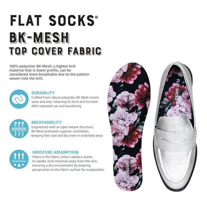 FLAT SOCKS No Show Socken – Rutschfeste Schuh-Einlegesohlen für Herren und Damen – Waschbar, Geruchsneutral – Pink Peony, Small