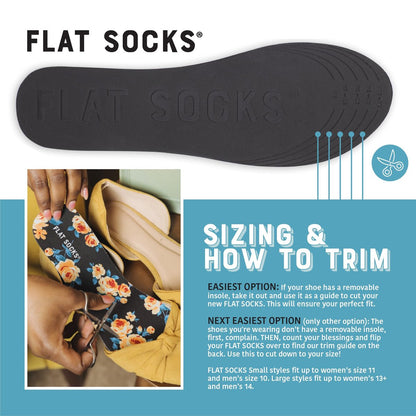 FLAT SOCKS No Show Socken – Rutschfeste Schuh-Einlegesohlen für Herren und Damen – Waschbar, Geruchsneutral – Pink Peony, Small