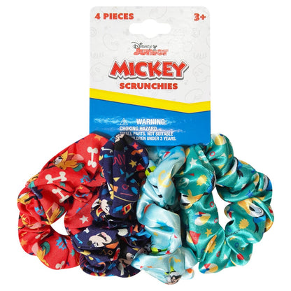 LUV HER Disney Mickey Scrunchies für Mädchen jeden Alters – 4 große Haargummis mit deinen Lieblingsfiguren – Haaraccessoires für Kinder ab 3 Jahren