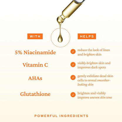 belif Niacinamid 5 % & Vitamin C Super Drops Serum – Strahlendes Serum für ungleichmäßigen Hautton mit AHA & Glutathion, Rötungen & Verbesserung von Hautunreinheiten, Koreanische Hautpflege, 30 ml