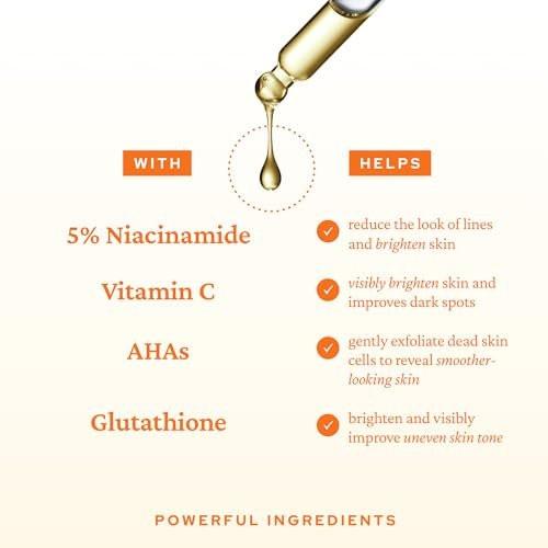 belif Niacinamid 5 % & Vitamin C Super Drops Serum – Strahlendes Serum für ungleichmäßigen Hautton mit AHA & Glutathion, Rötungen & Verbesserung von Hautunreinheiten, Koreanische Hautpflege, 30 ml