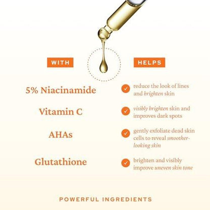belif Niacinamid 5 % & Vitamin C Super Drops Serum – Strahlendes Serum für ungleichmäßigen Hautton mit AHA & Glutathion, Rötungen & Verbesserung von Hautunreinheiten, Koreanische Hautpflege, 30 ml