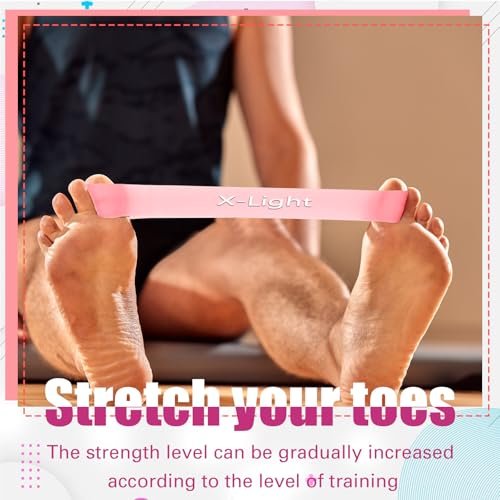 WinnerWhy Set von 5 Zehenspreizer Bänder Separator Spacer Ballenkorrektur Hallux Valgus Ausrichtung Fußstrecker Begradiger Widerstandsschleife Yoga Übung Fußpflege mit Aufbewahrungstasche (Pink)