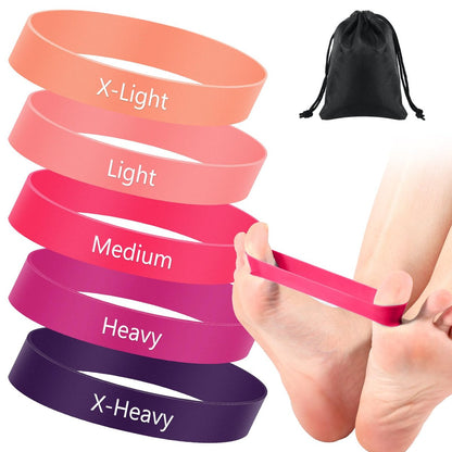 WinnerWhy Set von 5 Zehenspreizer Bänder Separator Spacer Ballenkorrektur Hallux Valgus Ausrichtung Fußstrecker Begradiger Widerstandsschleife Yoga Übung Fußpflege mit Aufbewahrungstasche (Pink)