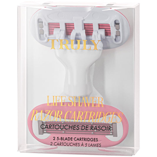 Truly Beauty Magnetische Rasierkopf-Nachfüllpackung (2 Stück) | Doppelklingen-Kartuschen für eine seidig glatte Rasur | Schwenkkopf mit Gelstreifen für Komfort | Langlebiges Snap-In-Design | Passt zum Signature Rasierergriff