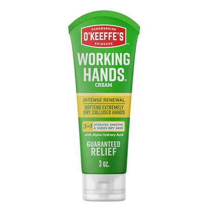 O'Keeffe's Working Hands Intense Renewal Handcreme mit Urea, 85 g Tube (1er-Pack) – Weicht extrem trockene, verhornte Hände auf und glättet sie