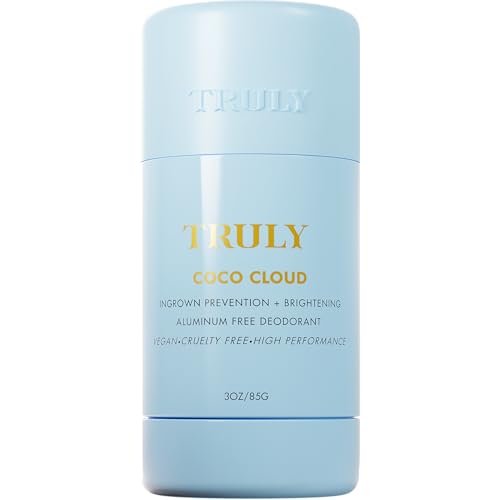 Truly Beauty Coco Cloud Deodorant – Aluminiumfreies Deodorant mit Kokosöl und Mandelsäure gegen Körpergeruch, eingewachsene Haare und Verfärbungen – Kokos-Vanille-Duft (85 g)