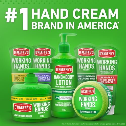 O'Keeffe's Working Hands Intense Renewal Handcreme mit Harnstoff, 2er-Pack (2 x 85 g) – Pflegt und glättet extrem trockene, verhornte Hände