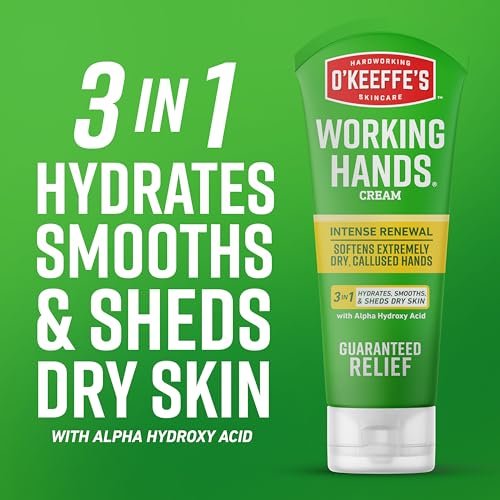 O'Keeffe's Working Hands Intense Renewal Handcreme mit Harnstoff, 2er-Pack (2 x 85 g) – Pflegt und glättet extrem trockene, verhornte Hände