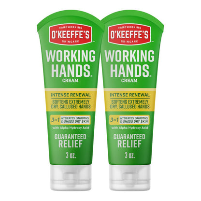 O'Keeffe's Working Hands Intense Renewal Handcreme mit Harnstoff, 2er-Pack (2 x 85 g) – Pflegt und glättet extrem trockene, verhornte Hände