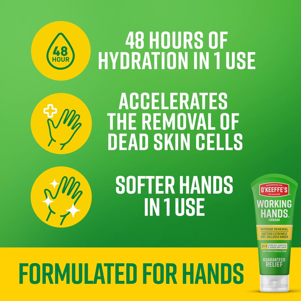 O'Keeffe's Working Hands Intense Renewal Handcreme mit Harnstoff, 2er-Pack (2 x 85 g) – Pflegt und glättet extrem trockene, verhornte Hände