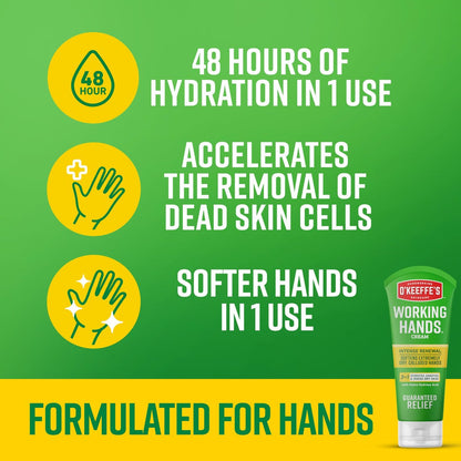 O'Keeffe's Working Hands Intense Renewal Handcreme mit Harnstoff, 2er-Pack (2 x 85 g) – Pflegt und glättet extrem trockene, verhornte Hände