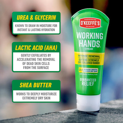 O'Keeffe's Working Hands Intense Renewal Handcreme mit Harnstoff, 2er-Pack (2 x 85 g) – Pflegt und glättet extrem trockene, verhornte Hände