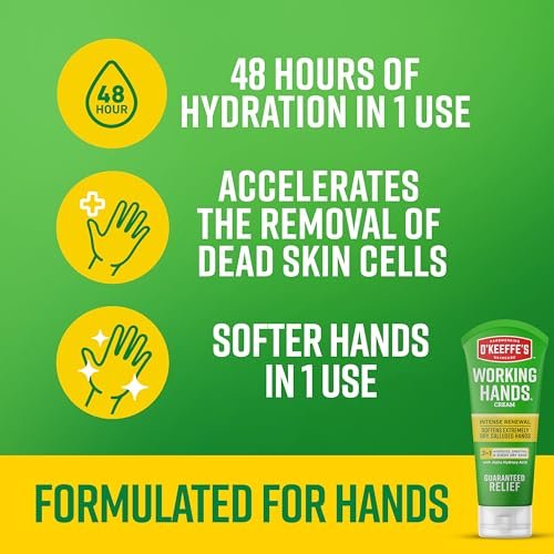 O'Keeffe's Working Hands Intense Renewal Handcreme mit Harnstoff, 2er-Pack (2 x 85 g) – Pflegt und glättet extrem trockene, verhornte Hände