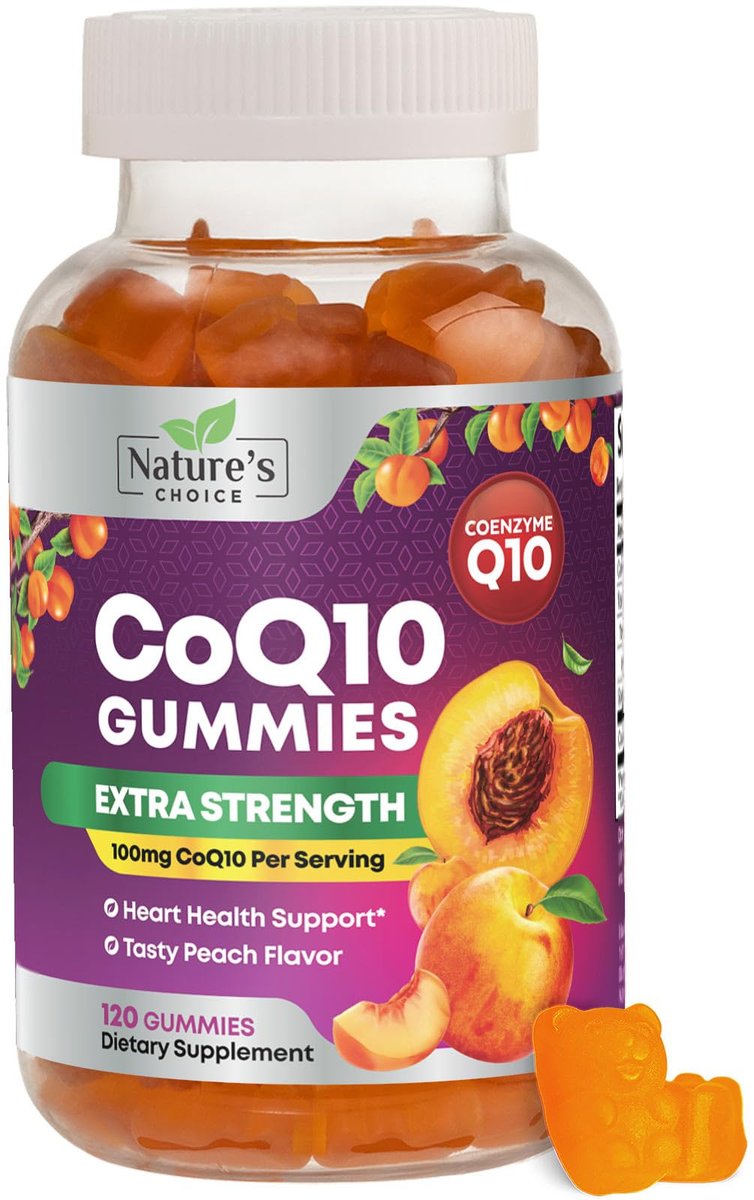 CoQ10 Gummis für Erwachsene - Coenzym Q10 100mg pro Portion - 3-fache Stärke, hochabsorbierendes Antioxidans zur Unterstützung der Herzgesundheit & Energieproduktion - Co Q10 (Coq 10) Nahrungsergänzungsmittel - 120 Gummis