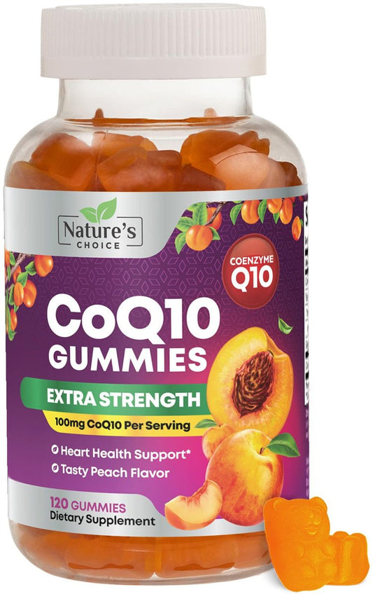CoQ10 Gummis für Erwachsene - Coenzym Q10 100mg pro Portion - 3-fache Stärke, hochabsorbierendes Antioxidans zur Unterstützung der Herzgesundheit & Energieproduktion - Co Q10 (Coq 10) Nahrungsergänzungsmittel - 120 Gummis