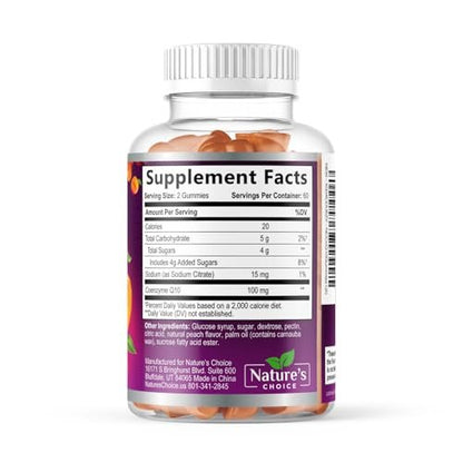 CoQ10 Gummis für Erwachsene - Coenzym Q10 100mg pro Portion - 3-fache Stärke, hochabsorbierendes Antioxidans zur Unterstützung der Herzgesundheit & Energieproduktion - Co Q10 (Coq 10) Nahrungsergänzungsmittel - 120 Gummis