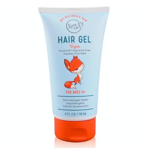 LANE & CO. Baby Hair Gel - Hypoallergenes Kinderhaargel - Flexibler mittlerer bis starker Halt - Bändigt fliegende Haare, Frizz und statisches Haar - Dermatologisch getestet - Geeignet für Kinder ab 0 Jahren - 118 ml