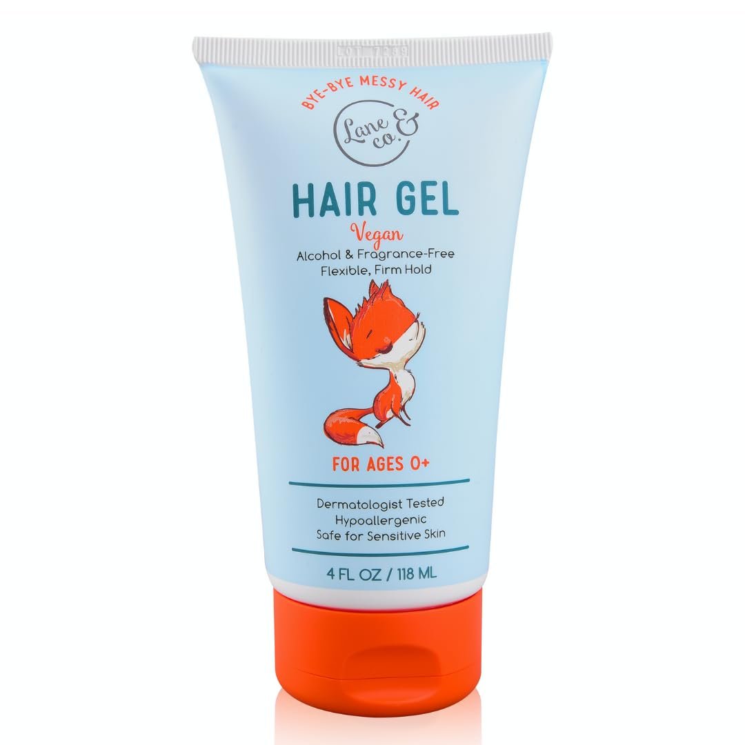 LANE & CO. Baby Hair Gel - Hypoallergenes Kinderhaargel - Flexibler mittlerer bis starker Halt - Bändigt fliegende Haare, Frizz und statisches Haar - Dermatologisch getestet - Geeignet für Kinder ab 0 Jahren - 118 ml