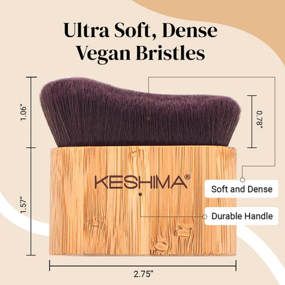 KESHIMA Selbstbräuner-Pinsel – Großer Kabuki-Pinsel für Gesicht und Körper für gleichmäßige, streifenfreie Bräune