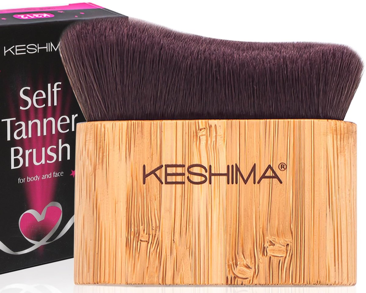 KESHIMA Selbstbräuner-Pinsel – Großer Kabuki-Pinsel für Gesicht und Körper für gleichmäßige, streifenfreie Bräune