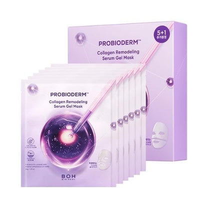 BIOHEAL BOH PROBIODERM™ Collagen Remodeling Serum Gel Maske (6 Stück x 34g) – Hydrogel-Maske mit Kollagenkapseln für Festigkeit & Porenverfeinerung – Feuchtigkeitsspendende Gesichtsmaske für glattere Haut