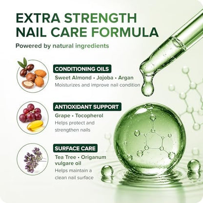 NAIL LAB Premium Nagelbehandlung für Zehennägel Extra Stark - 50ml - mit Teebaumöl, Nagelpflege für Fingernägel - inkl. kostenlosem 3ml Nagelpflegestift + Nagelfeile